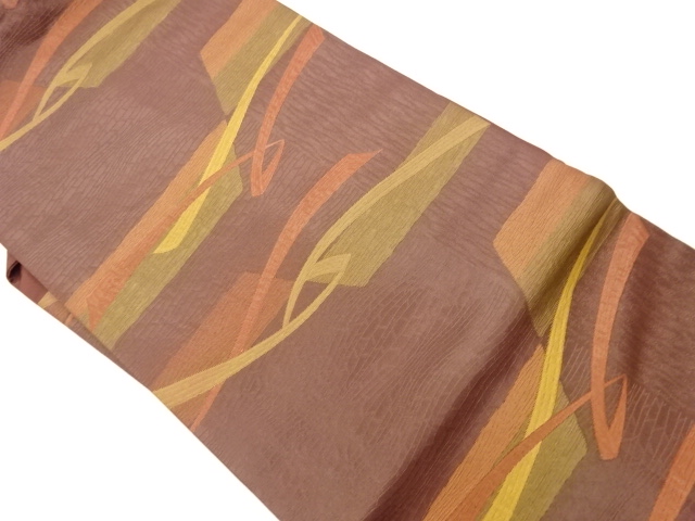 JAPANESE KIMONO / VINTAGE NAGOYA OBI / WOVEN ABSTRACT PATTERN